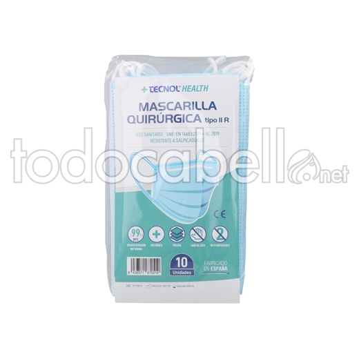Technol Health Mascarilla Quirúrgica Tipo Iir Azul 10 Unidades