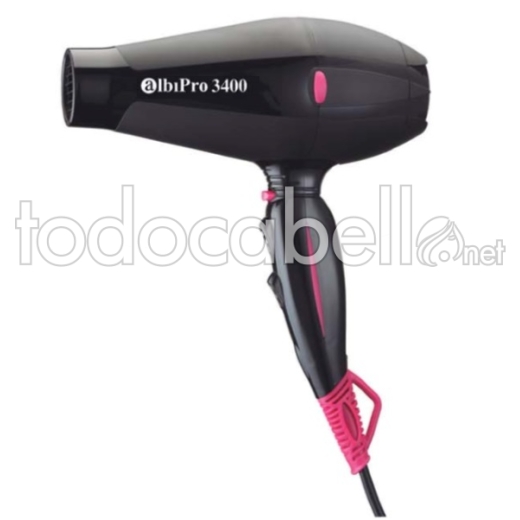 AlbiPro Professional Hair Dryer 3400. Ionic-Tourmaline Black / Pink 2000W