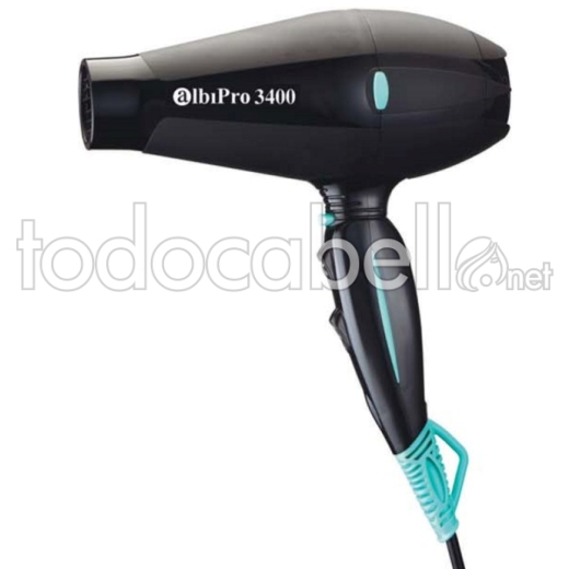 AlbiPro Professional hair dryer 3400. Ionic-Tourmaline black / turquoise 2000W