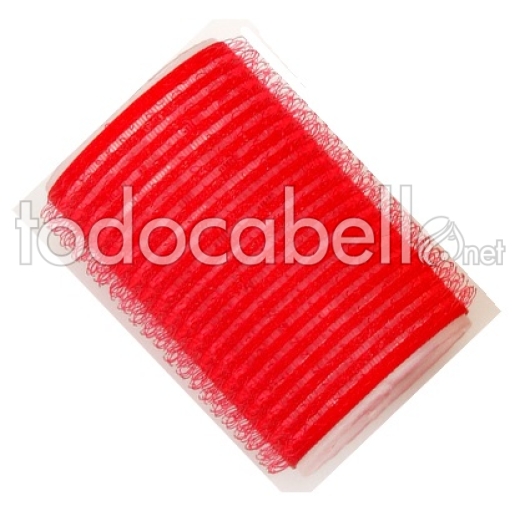 Asuer Rulos Velcro Nº04 Rojo 3,5x6cm Bolsa 12uds ref:22016