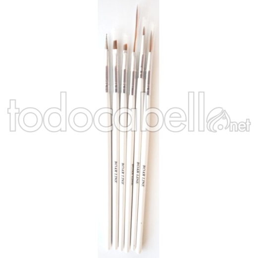 Boar Line Set of 6 nail decoration brushes ref: 750