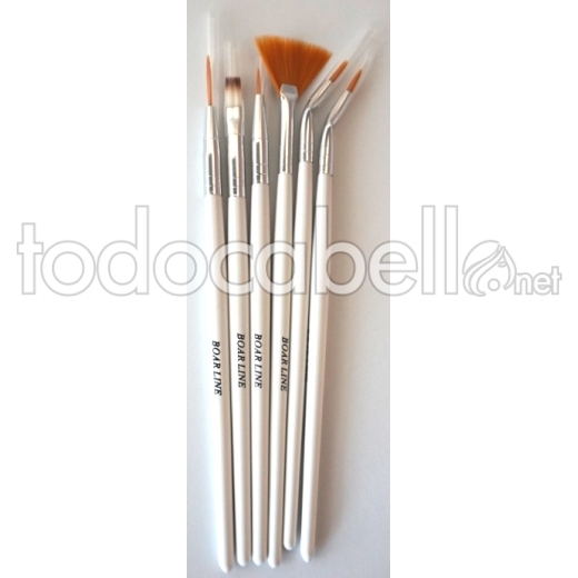 Boar Line Set of 6 nail decoration brushes ref: 751
