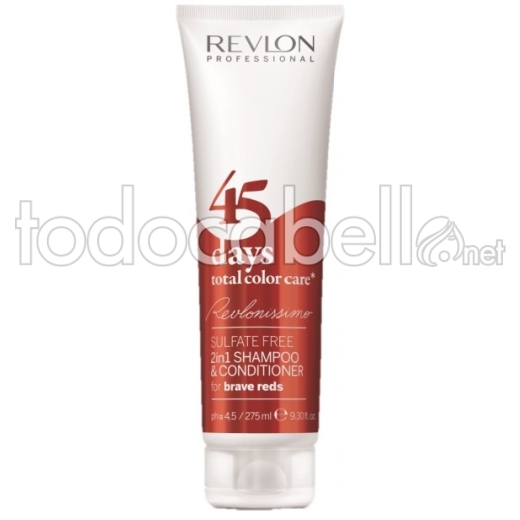 Revlonissimo 45 Days Shampoo 2in1 Total Color Care Brave reds 275ml