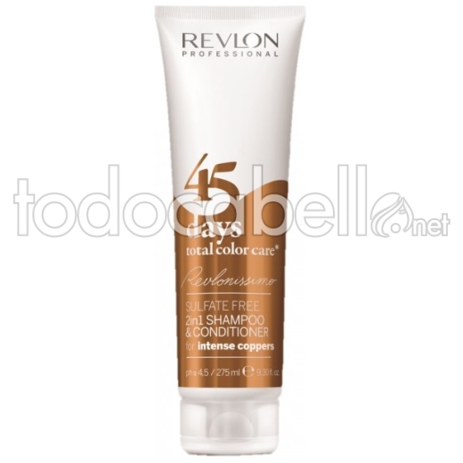 Revlonissimo 45 Days Shampoo 2in1 Total Color Care Intense Coppers 275ml