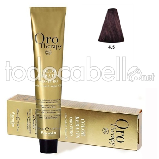 Fanola Tinte Oro Therapy "Without Ammonia" 4.5 Brown Caoba 100ml