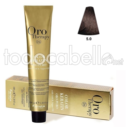 Fanola Tinte Oro Therapy "Without Ammonia" 5.0 light chestnut 100ml