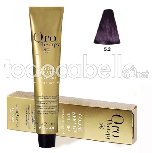 Fanola Tinte Oro Therapy "Without Ammonia" 5.2 light chestnut intense 100ml