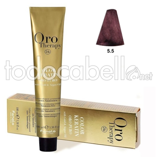 Fanola Tinte Oro Therapy "Without Ammonia" 5.5 light chestnut caoba 100ml