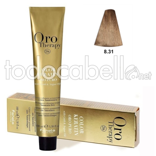 Fanola Tinte Oro Therapy "Without Ammonia" 8.31 light blond sand 100ml