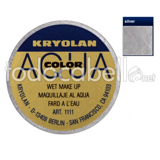 Kryolan Aquacolor Silver 8ml Water and Body Makeup ref: 1111