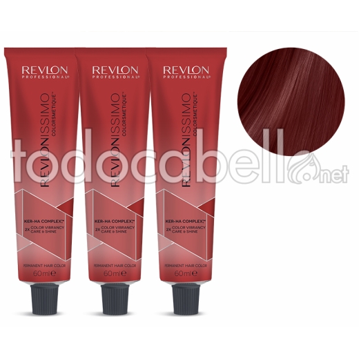 Revlon PACK 3 TINTES Revlonissimo Colorsmetique 5.65 Castaño Claro Rojizo Caoba 60ml