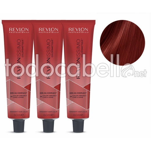 Revlon PACK 3 TINTES Revlonissimo Colorsmetique 55.64 C5 Dark Red Cobrizo Intenso 60ml.