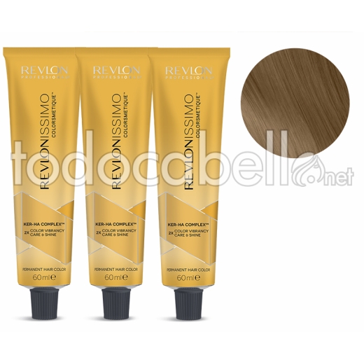 Revlon PACK 3 TINTES Revlonissimo Colorsmetique 6.3 Golden Dark Blonde 60ml.