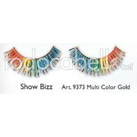 Kryolan Show Bizz Eyelashes.  Eyelashes ref: Multi Color Gold 9373