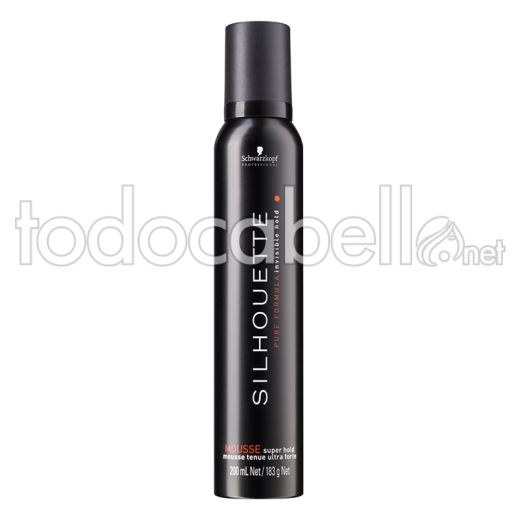 Schwarzkopf Silhouette Pure Mousse.  Extra Strong Holdup Foam 200ml.