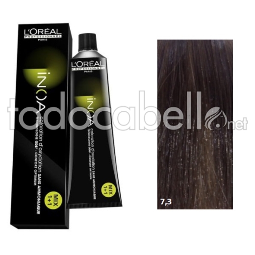 L'Oreal Tint INOA 7,3 Golden Blonde 60g "WITHOUT AMMONIA"