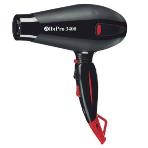 AlbiPro Professional Hair Dryer 3400. Ionic-Tourmaline Black / Red 2000W