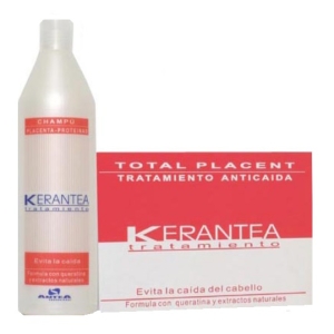 Antea Pack Kerantea Anticaid Treatment.  Protein 500ml + Total Placent 12 vials