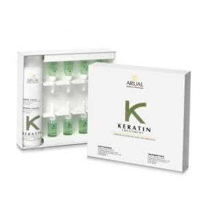 Arual Keratin Treatment Regenerator Hair Debiles Champu 250 ml + Ampoules 8x10 ml