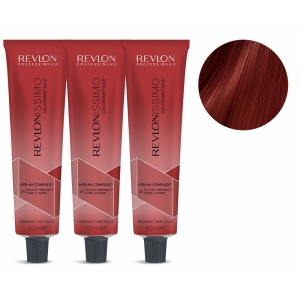 Revlon PACK 3 TINTES Revlonissimo Colorsmetique 55.64 C5 Dark Red Cobrizo Intenso 60ml.
